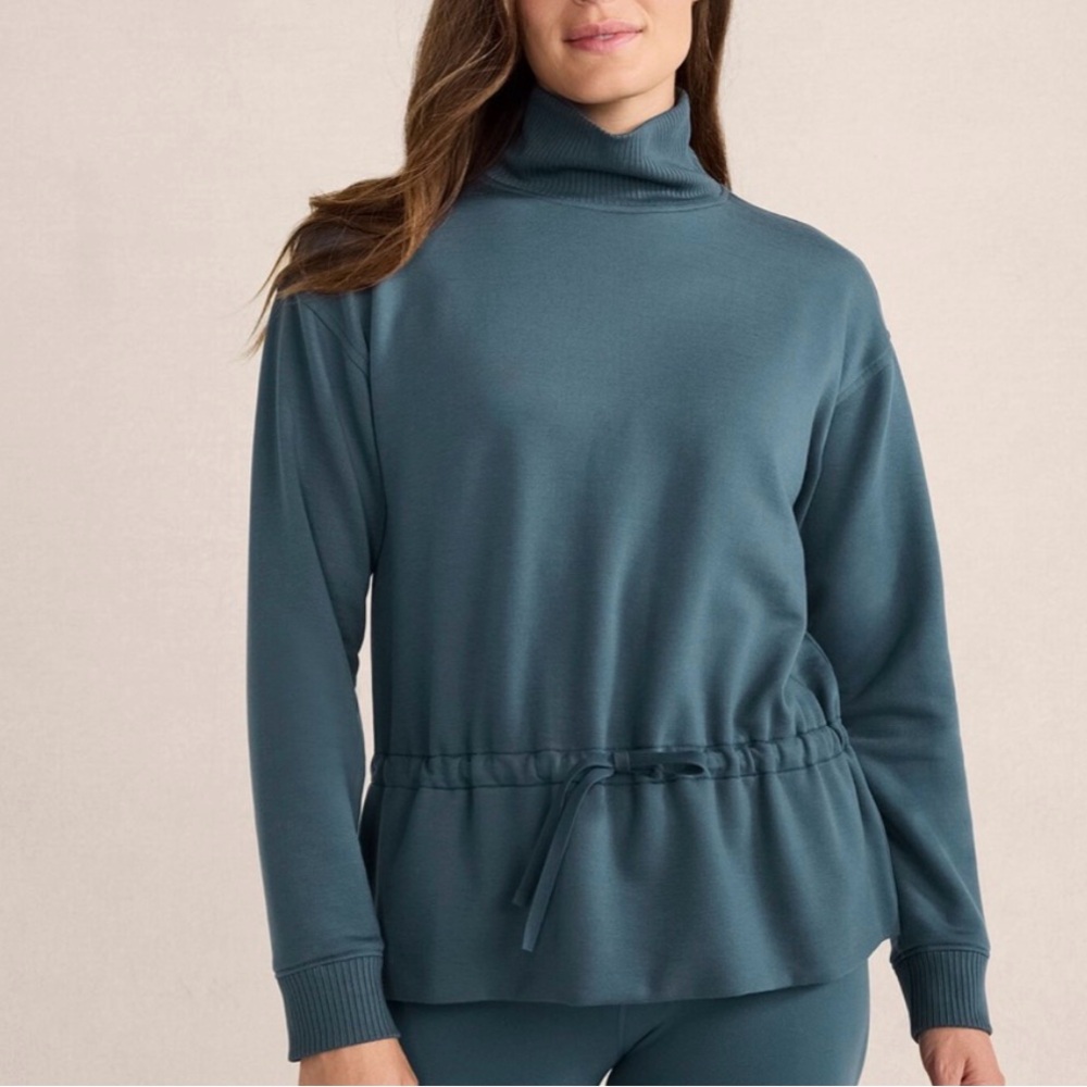 Mock neck  sweatshirt  with Drawstring Waist